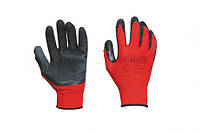 Перчатки с вспененным латексным покрытием р10 (красный+черный) СИЛА