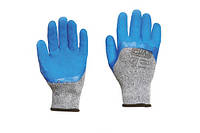 Перчатки с вспененным латексным покрытием р10 (серый+синий) СИЛА