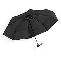 Мини-зонт 190T карманный с чехлом капсулой Black ZXC