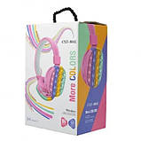 Бездротові Bluetooth навушники антистрес Pop It LED CXT-806E Рожеві, фото 3