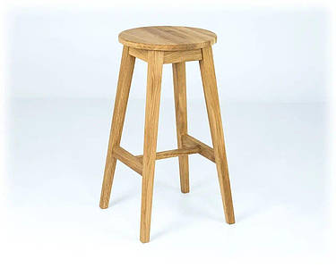 Табурет барний круглий стілець дерев'яний на високих ніжках барна табуретка з твердим сидінням барні табурети