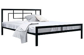 Ліжко в стилі Лофт з буковими ламелями Квадро Метал-Дизайн Чорний оксамит