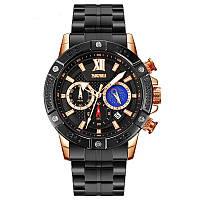 Мужские Часы наручные кварцевые с металлическим ремешком SKMEI 9235RG Advert Чоловічий Годинник наручний