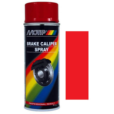 Алкідна автоемаль спрей для супортів червона Motip Red Brake Caliper Spray 400мл, фото 1