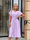Сукня літня ЖАТКА на гудзика і з пояском ЛАВАНДА/РОЖЕВИЙ, фото 8