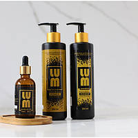 Набір для догляду за волоссям шампунь і бальзам LUM бокс контроль жирності коктейль для зміцнення і росту волосся JYF