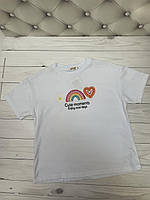 Детская футболка на девочку белая  № 724698 ( 8 - 12 лет)