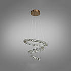 Кришталева підвісна світлодіодна LED люстра 60 Вт з пультом управління колір каркасу золотий D-8312-6W/480+340+190G, фото 2