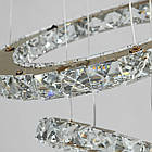 Кришталева підвісна світлодіодна LED люстра 60 Вт з пультом управління колір каркасу золотий D-8312-6W/480+340+190G, фото 6