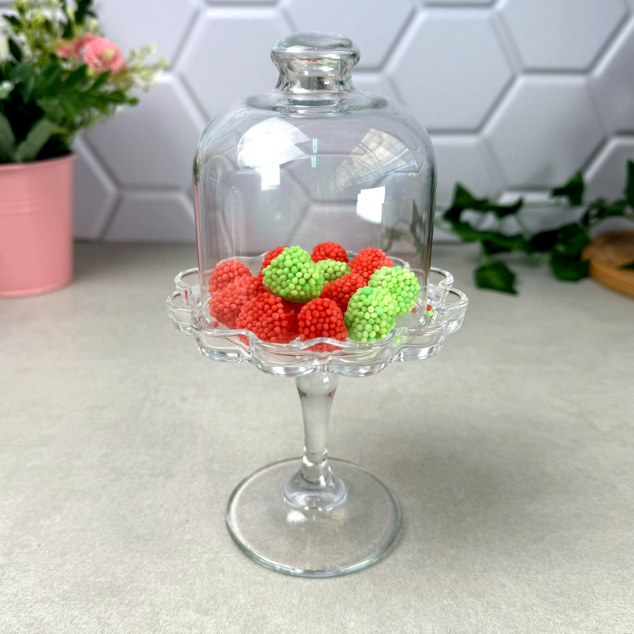 Невелике скляне блюдо з купольною кришкою Pasabahce Patisserie