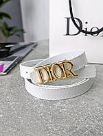 Женский ремень пояс Christian Dior Кристиан Диор белый узкий