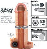 Подовжувальна насадка з ерекційним кільцем і вібрацією, 14 см х 4.5 см, фото 5