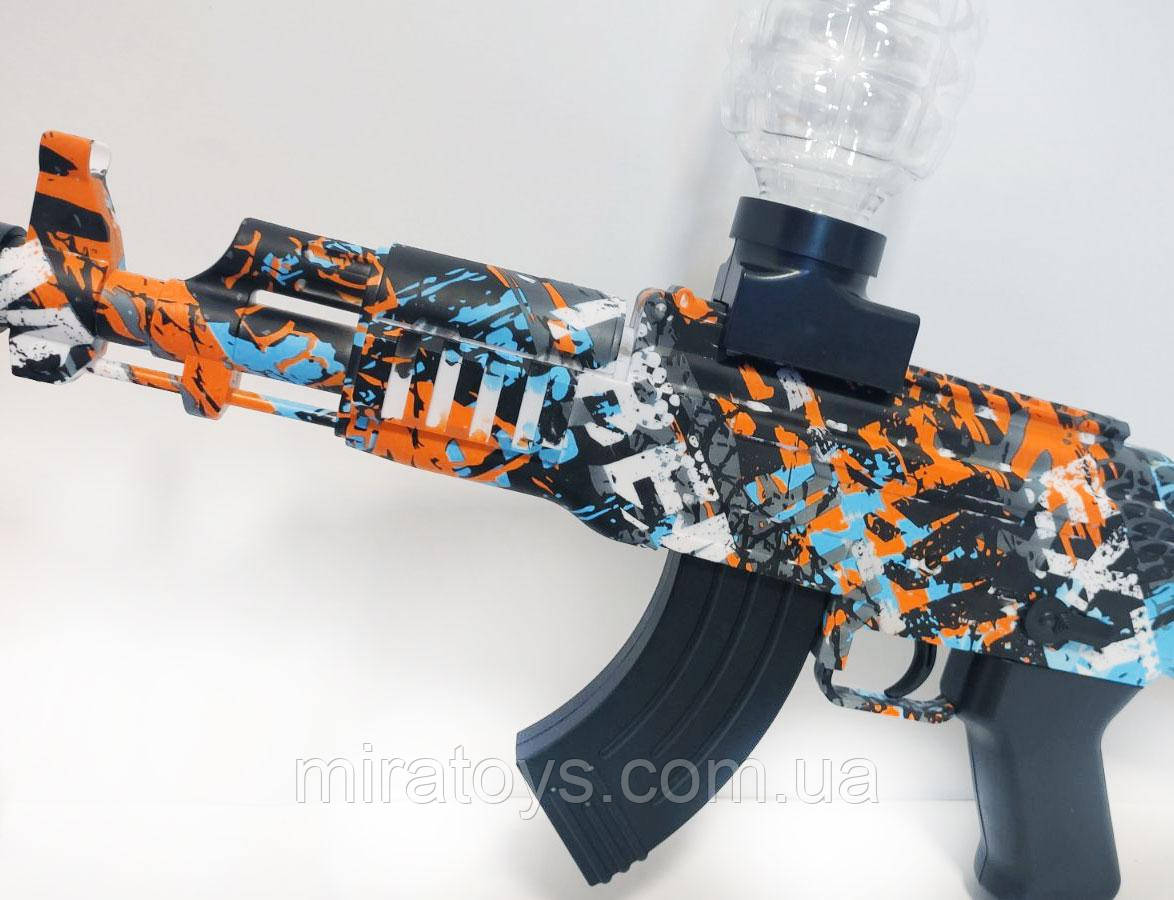 Іграшковий автомат на Орбіз АК47 Графіті Orange Pro, 58см, акумулятор 7.4 V, орбізи 1000 шт.