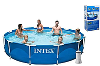 Intex Бассейн каркасный круглый 28212 NP фильтр/насос сеть 220-240 В, 366х76см, 6503л