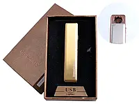 USB зажигалка в подарочной упаковке (спираль накаливания, золото) №4822-2