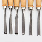 Набір різців по дереву 12 шт в чохлі / Інструменти для різьби по дереву / Стамески / Різці по дереву, фото 7