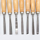 Набір різців по дереву 12 шт в чохлі / Інструменти для різьби по дереву / Стамески / Різці по дереву, фото 6