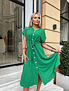 Сукня літня ЖАТКА на гудзика і з пояском БЛАКИТНИЙ/ЗЕЛЕНИЙ, фото 4