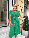 Сукня літня ЖАТКА на гудзика і з пояском БЛАКИТНИЙ/ЗЕЛЕНИЙ, фото 6