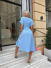 Сукня літня ЖАТКА на гудзика і з пояском БЛАКИТНИЙ/ЗЕЛЕНИЙ, фото 8