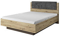 Ліжко Арко/Arco 160*200 см з м'яким ізголів'ям Дуб артизан/графіт ТМ Perfect Home