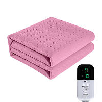 Электропростынь плед одеяло с подогревом от сети 220 вольт STT180*150 см Pink ZXC