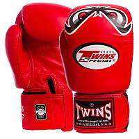 Перчатки боксерские кожаные TWINS FBGVL3-25 размер 14 унции цвет красный un