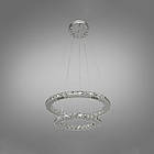 Кришталева підвісна світлодіодна LED люстра 55 Вт з пультом управління колір каркасу хром D-8317-6W/480+340HR, фото 4