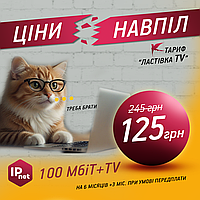 Домашний Интернет до 100 Мбит/с с телевидением. Ethernet или GPON от IPnet