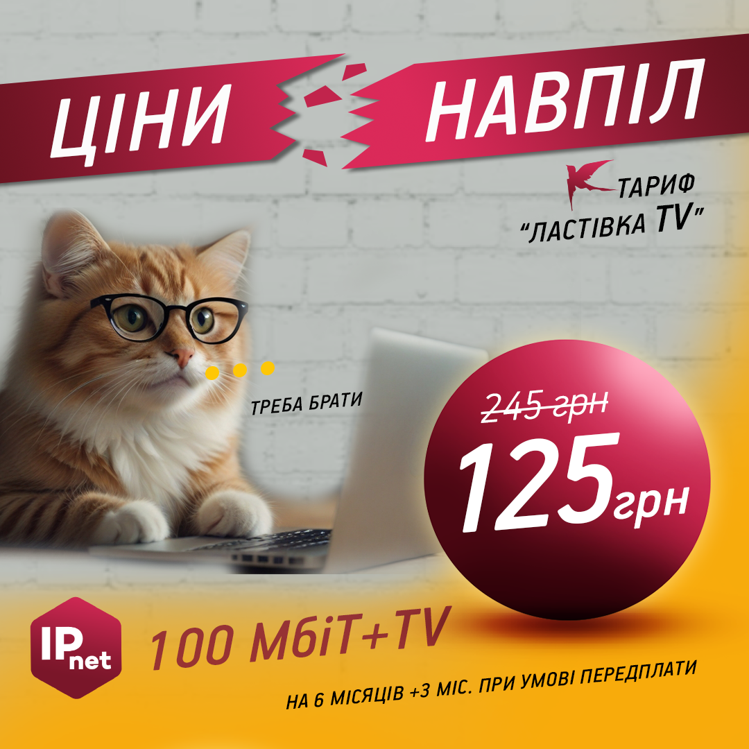 Домашний Интернет до 100 Мбит/с с телевидением. Ethernet или GPON от IPnet - фото 1 - id-p2198638377