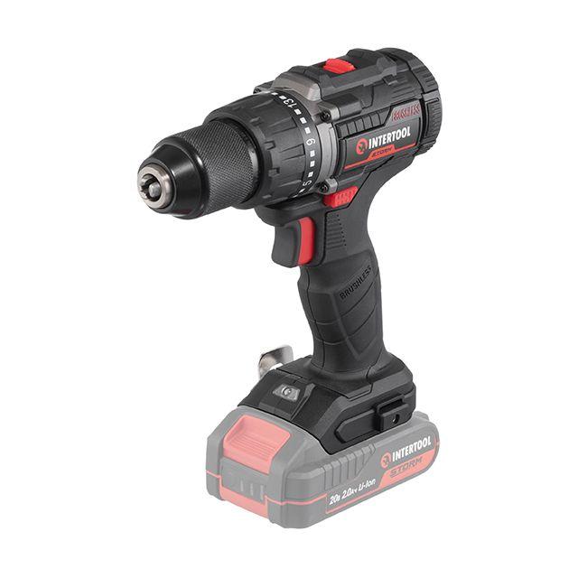 Дриль-шуруповерт акумуляторний з безщітковим двигуном без зарядного пристрою та АКБ INTERTOOL WT-9360 ПЕРЕДПЛАТА