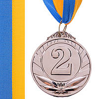 Медаль спортивна зі стрічкою Zelart TRIUMF C-4871 колір срібний un