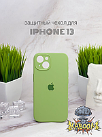 Чехол с закрытой камерой и низом на Айфон 13 Мятный / для iPhone 13 Mint kaboom