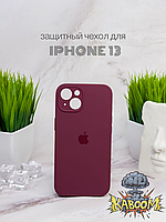 Чехол с закрытой камерой и низом на Айфон 13 Бордовый / для iPhone 13 Plum kaboom