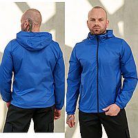 Чоловіча вітровка легка куртка спортивна з капюшоном літо-весна-осінь електрик