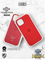 Оригинальный чехол с МагСейф на Айфон 14 Красный / Original iPhone 14 Red kaboom