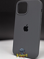 Чехол с закрытым низом на Айфон 14 Серый / для iPhone 14 Dark Grey kaboom