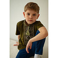 Вишиванка-футболка для хлопчика 116 Piccolo "ЗСУ" оливка