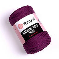 Macrame cord Yarnart 3mm фиолетовый (№777) упаковка 4 шт шнур хлопковый Ярнарт макраме корд 3 мм