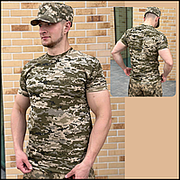 Мужская футболка военного цвета пиксель хорошая потоотводная, камуфляжные боевые футболки