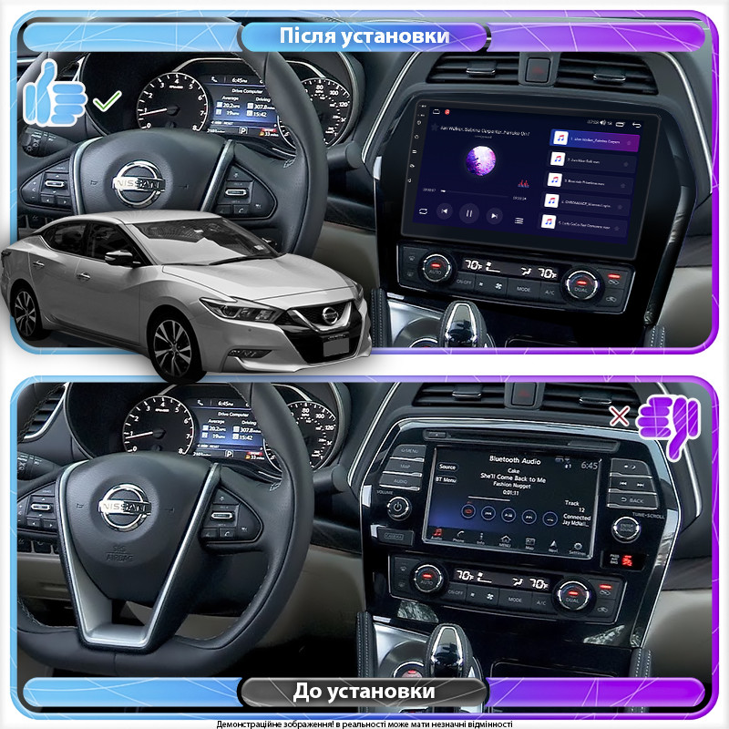 Штатная магнитола Lesko для Nissan Maxima VIII A36 2015-2018 экран 10 2/32Gb CarPlay 4G Wi-Fi GPS Prime ZXC - фото 2 - id-p2198629596