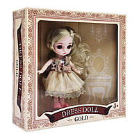 Маленькая детская шарнирная кукла Bambi 15 см (Gold). Мини кукла для игр в дороге