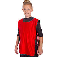 Манишка для футбола юниорская с резинкой Zelart CO-4001 цвет красный un