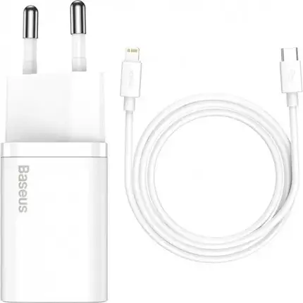МЗП Baseus 20W Super Si Quick Charger PD+QC3.0 Type C to Lightning (TZCCSUP-B02) white, фото 1