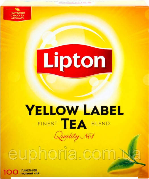 Чай пакетований чорний LIPTON Yellow Label 100 х 2 г