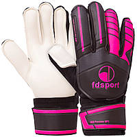 Перчатки вратарские детские с защитой пальцев FDSPORT FB-579 размер 8 цвет черный-малиновый un