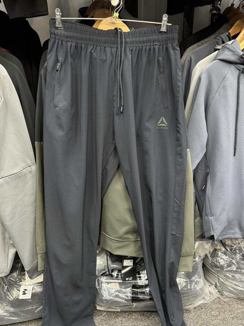 Чоловічі літні спортивні штани (штани) Reebok, штани Рибок літо сині. Чоловічий одяг, фото 1