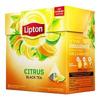 Чай пакетований чорний LIPTON Citrus 20 пакетиків-пірамідок