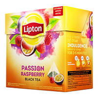 Чай пакетований чорний LIPTON Passion Raspberry 20 пакетиків-пірамідок