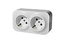 Forix Розетка подвійна з заземленням і шторками білий 782423, фото 2